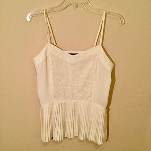American Eagle | Cream Lace Center Tank Top Small
